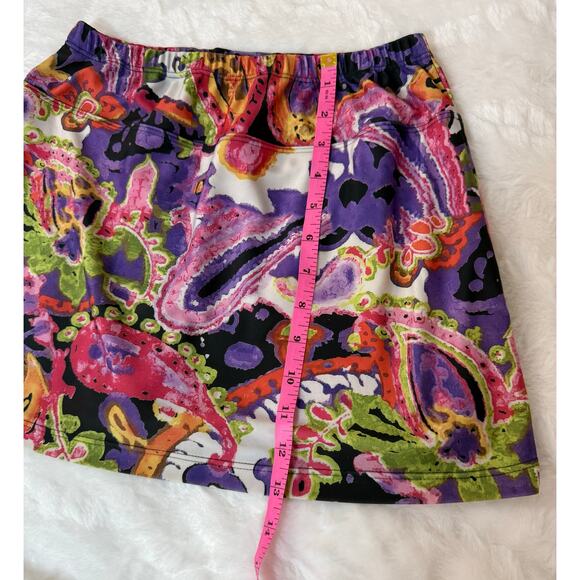 BSkinz Athletic Skirt Shorts Colorful Psychadelic Abstract Floral Golf Tennis XS - Picture 8 of 8